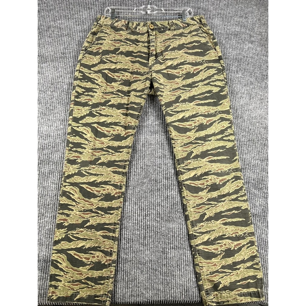 OBEY Pants Mens Size 34x32 Green Camo Chino Outdoor Casual Comfort